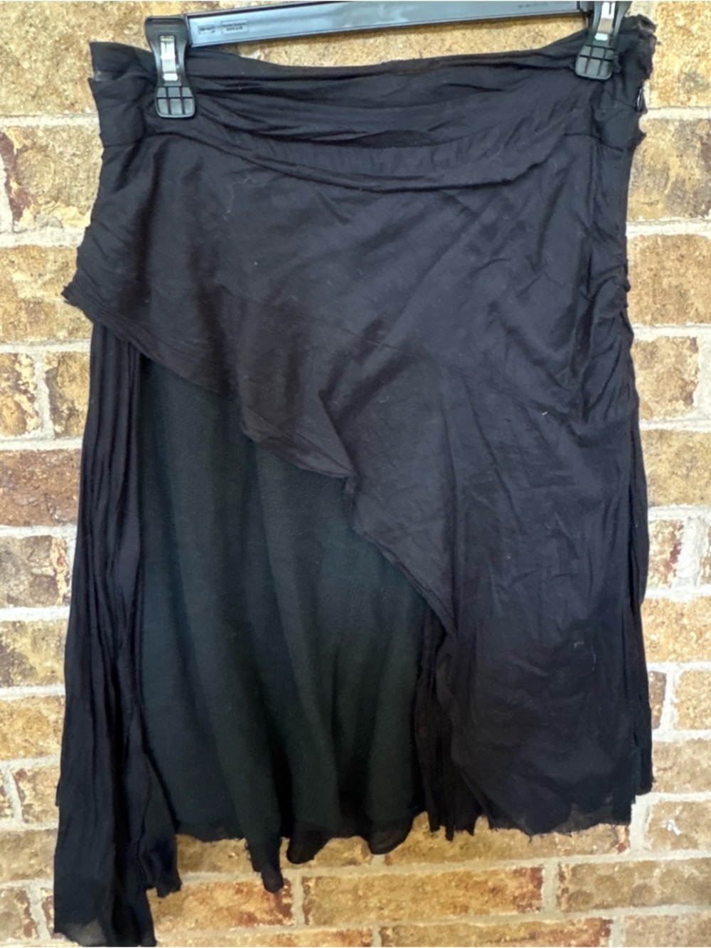 Free People Black Asymmetrical Layered Skirt